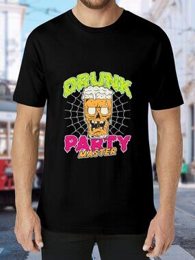 Drunk Party Master Graphic Tee - Black